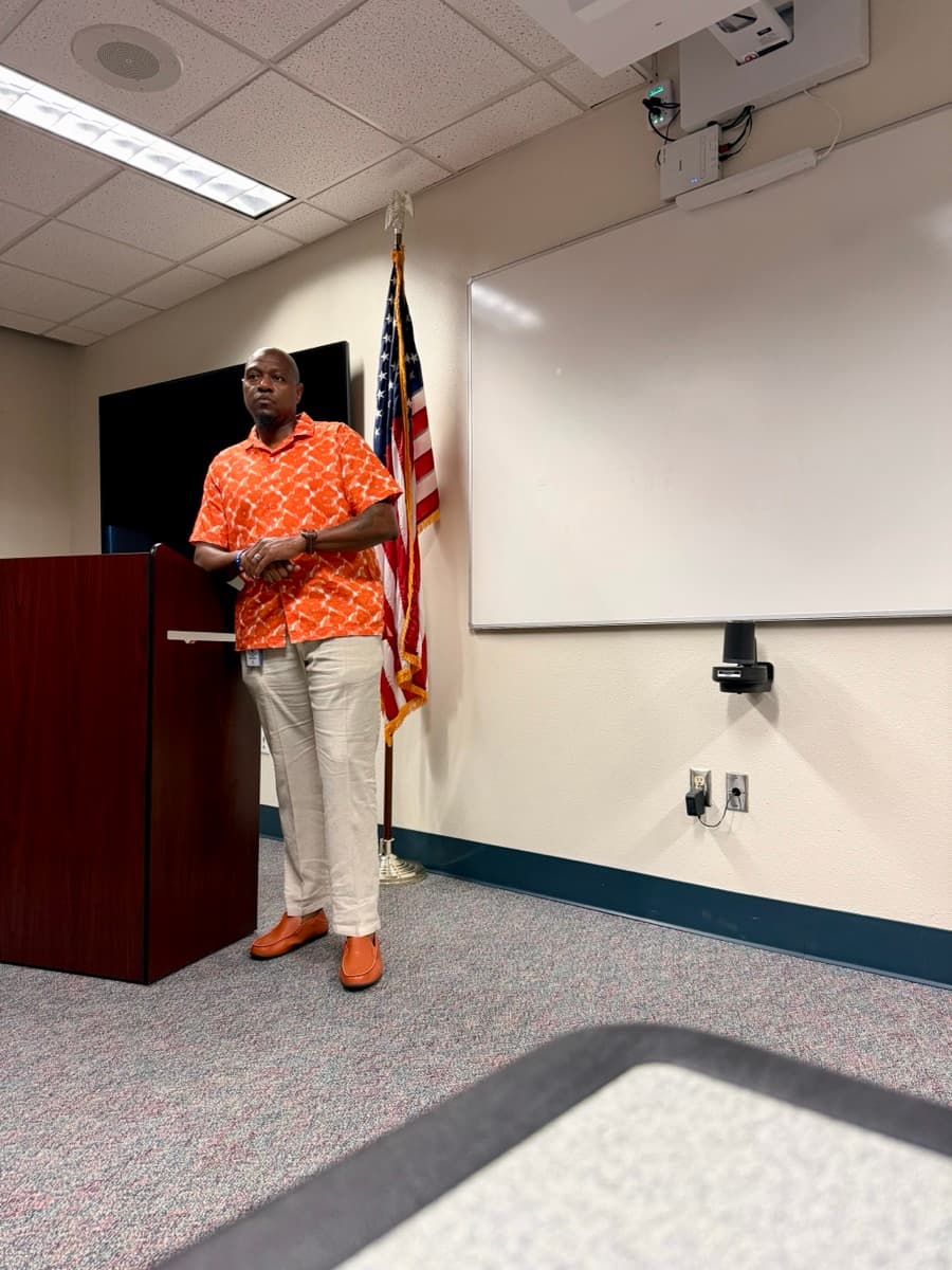 Jose Mosquito Jr. — OSHA Authorized Trainer and U.S. Army veteran delivering a safety briefing