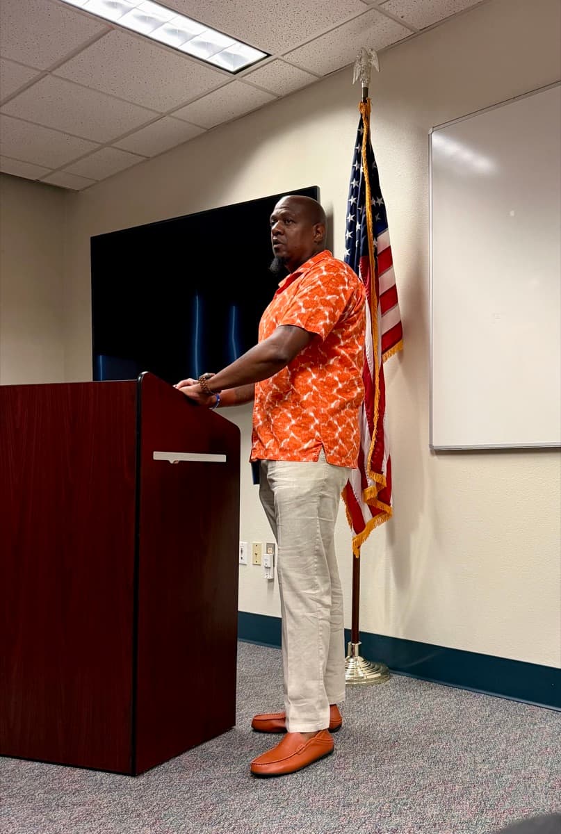 Jose Mosquito Jr. delivering a safety training session